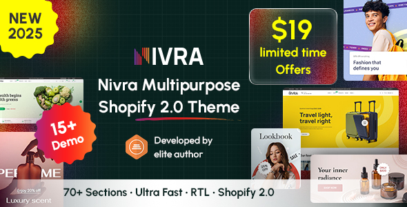 Nivra – High-Performance Multipurpose Shopify 2.0 Theme (14+ Demos)