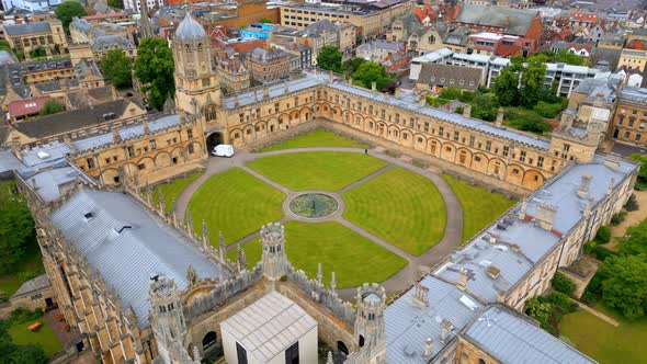 Amazing Christ Church University in Oxford From Above