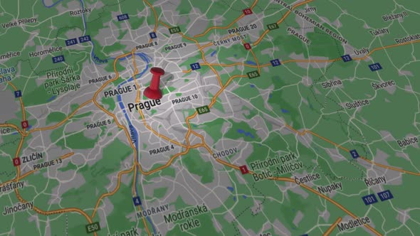 Prague On Map 4K