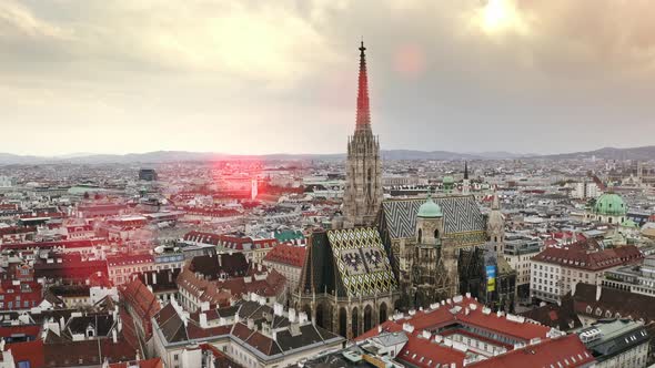 Aerial View Wien City in Drone Flight Shot Beautiful Sights of Capital Austria Vienna Holly Stephen