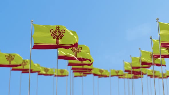 Chuvashia Row Of Flags 3D Animation