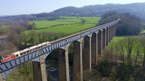 A stunning Viaduct, bridge on in the beautiful Welsh location of Pontcysyllte Aqueduct and the famou