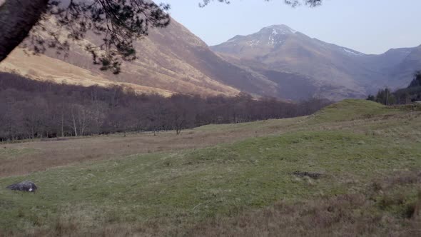 Typical Scottish Highlands Landscape Views with Mountains, Rivers and Forests