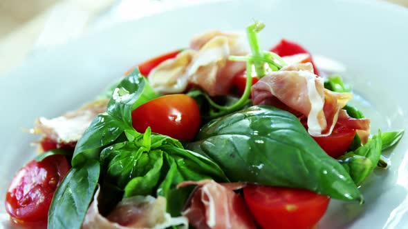 Salad served on plate