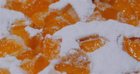 Traditional Fruit Cake on Plate Rotating