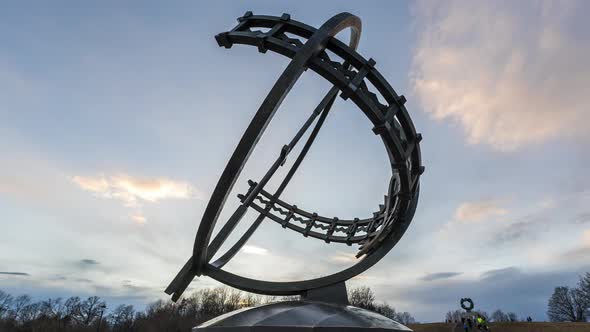 Bronze Sundial By Norwegian Sculptor Gustav Vigeland Display At Vigeland Facility In Frogner Park, O