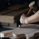 Craftsman forms a guitar in the shape of a wooden board - VideoHive Item for Sale
