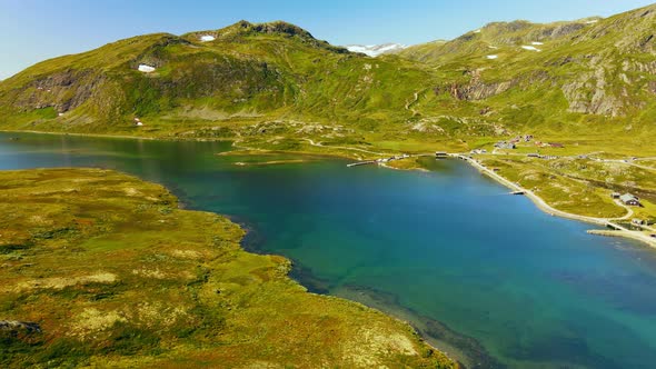 Panorama of Jotunheimen National Park in Norway, Synshorn Mountain