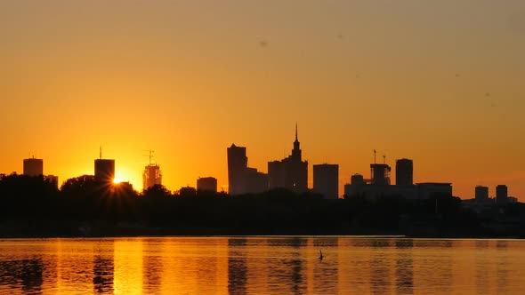 Sunset over Warsaw