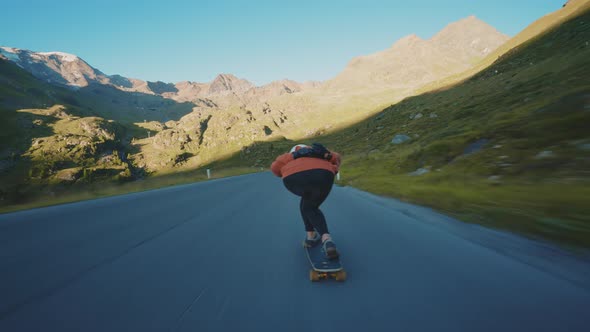 Cinematic downhill longboard session