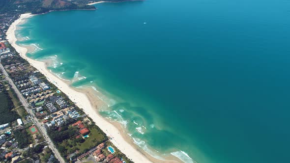 Maresias beach landmark travel destination in Brazil.