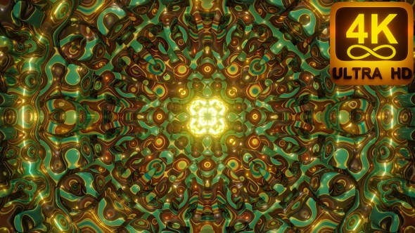 3D Kaleidoscope Mandala Seamless Loop. A Trippy Video High Quality For Music Background Psychedelic