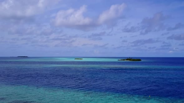 Drone view landscape of coast beach by sea and sand background