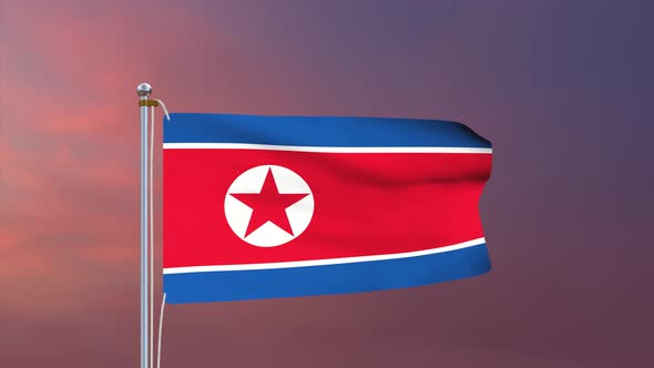 North Korea Flag 4k