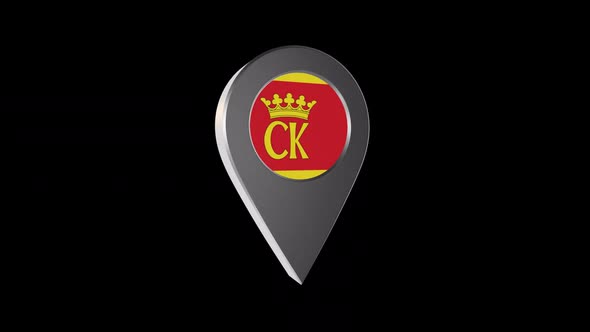 3d Animation Map Navigation Pointer With Flag Of Kielce (Poland) With Alpha Channel - 2K