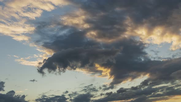 Sunset Sky Timelapse with Clouds