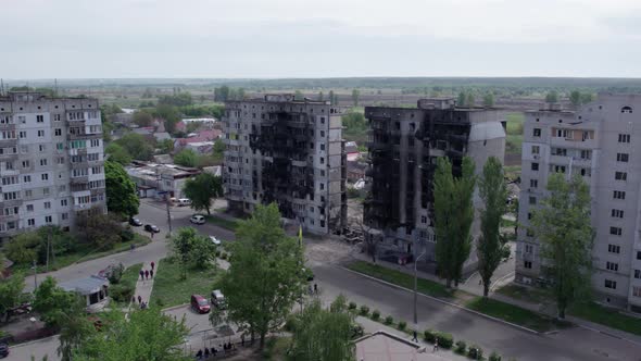 War in Ukraine  Destroyed Building in Borodyanka Bucha District