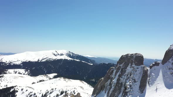 Rocky Mountains In Winter   Aerial Vviews