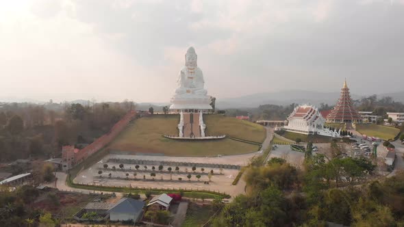 Aerial view of statue of Guan Yin.