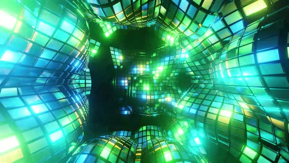 Green Bright Mirrored Kaleidoscope Vj Loop Background 4K