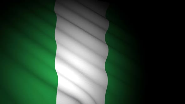 Nigeria Flag Blowing in Wind