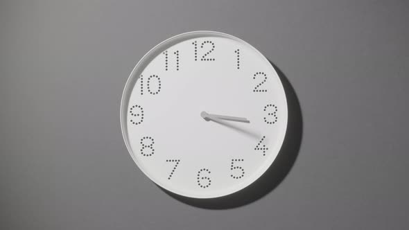 Dotted White Clock Face on Wall All Day