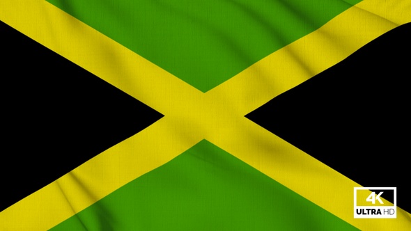 Jamaica Flag Waving Slowly Looped