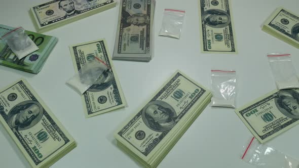 Money And Drugs On The Table