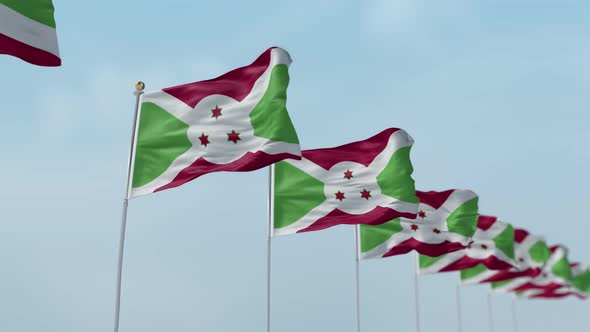 Burundi  Row Of Flags  alt