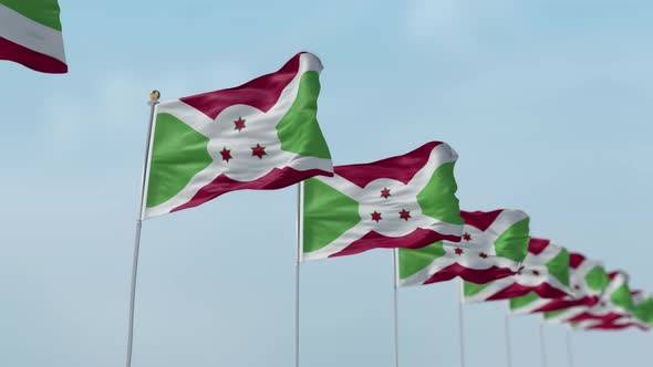 Burundi  Row Of Flags 