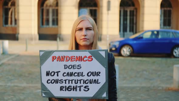 Protest Walk Declaring That Pandemic Does Not Cancel Human Constitutional Rights