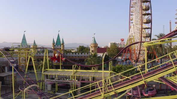 Aerial Panoramic View of Attraction Park in Antalya Turkey