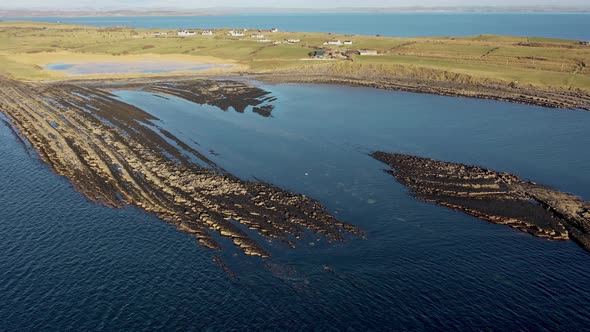 Aerial View of the Mazing Coast at St Johns Point Next to Portned Island in County Donegal  Ireland