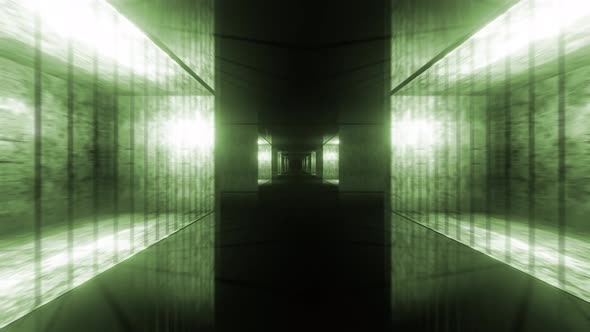 4k Colored Flicker Lights Prison Corridor