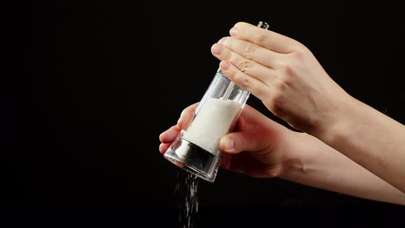 Salting Food Closeup