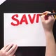 Human Hands Draw Poster with Paints and Brush on Blank Sheet with Call to Save the Planet - VideoHive Item for Sale