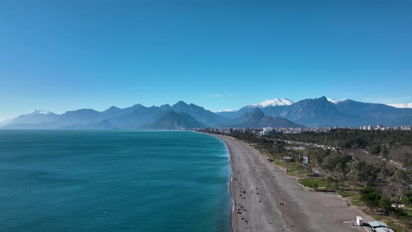 Central Beach Aerial View Turkey Antalya 4 K