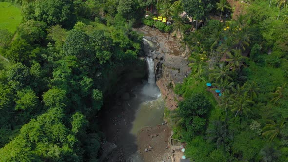 Aerial Shot of the Tegenungan Waterfall on the Bali Island, Ubud