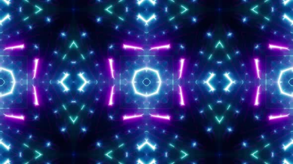 Neon Light Beam Kaleidoscope Background Loop 4K 10