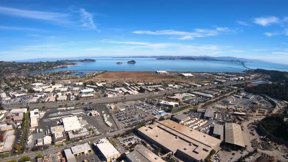 San Rafael California Aerial View From Helicopter Sunny Day