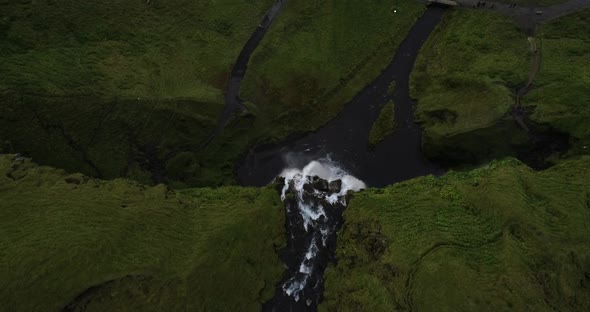 Waterfall Aerial in Iceland