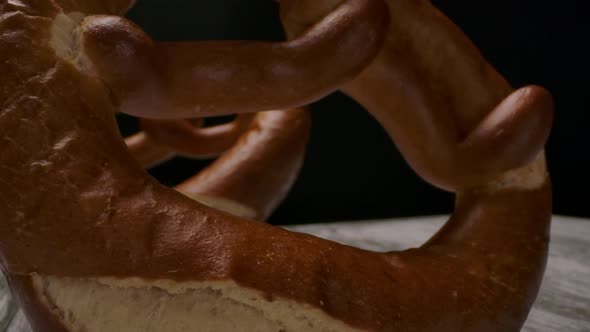 Pretzel Composition on Lumber Table