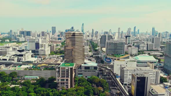 Aerial View of Bangkok Streets in a Daytime.