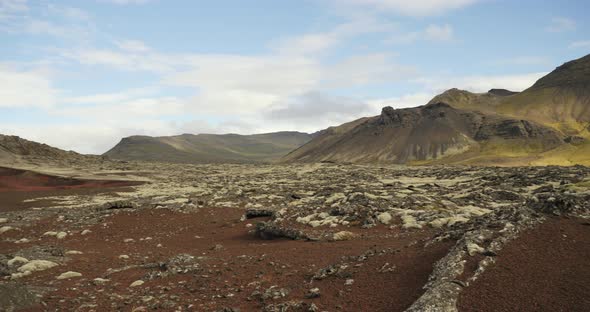 Volcanic Landscape in Iceland Near Ljosufjoll Volcano