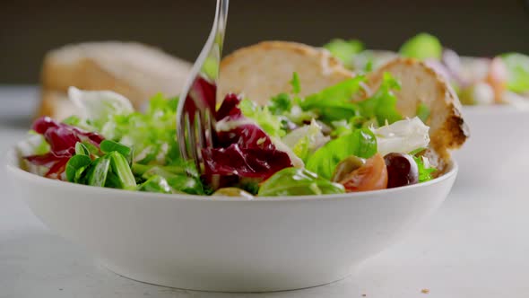 Fresh Green Salad with Cherry Tomato Mozzarella and Olives