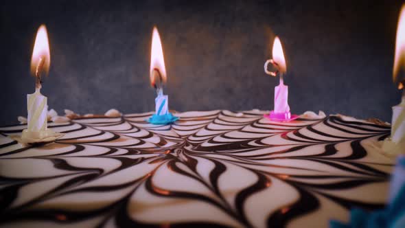 Blowing out Candles on a Birthday Cake