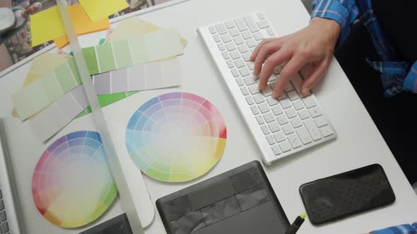 Young woman working in a creative office