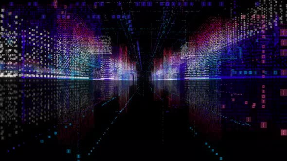 Seamless Loop Abstract Hologram 3D Smart City alt