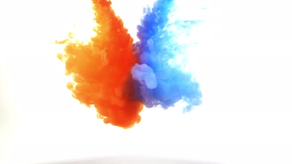 Colorful Blue-orange Paints Mixed in Water alt