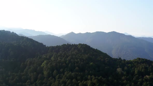 Aerial view of Mountain. Alishan in Chiayi, Taiwan. Mavic 2 Pro Shot.